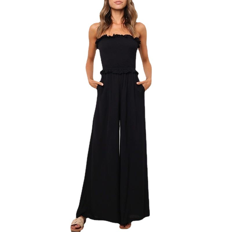 European And American Leisure Loose Sleeveless Jumpsuit