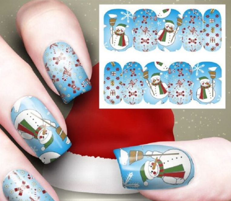 Festive Christmas Nail Art Water Transfer Decal Stickers