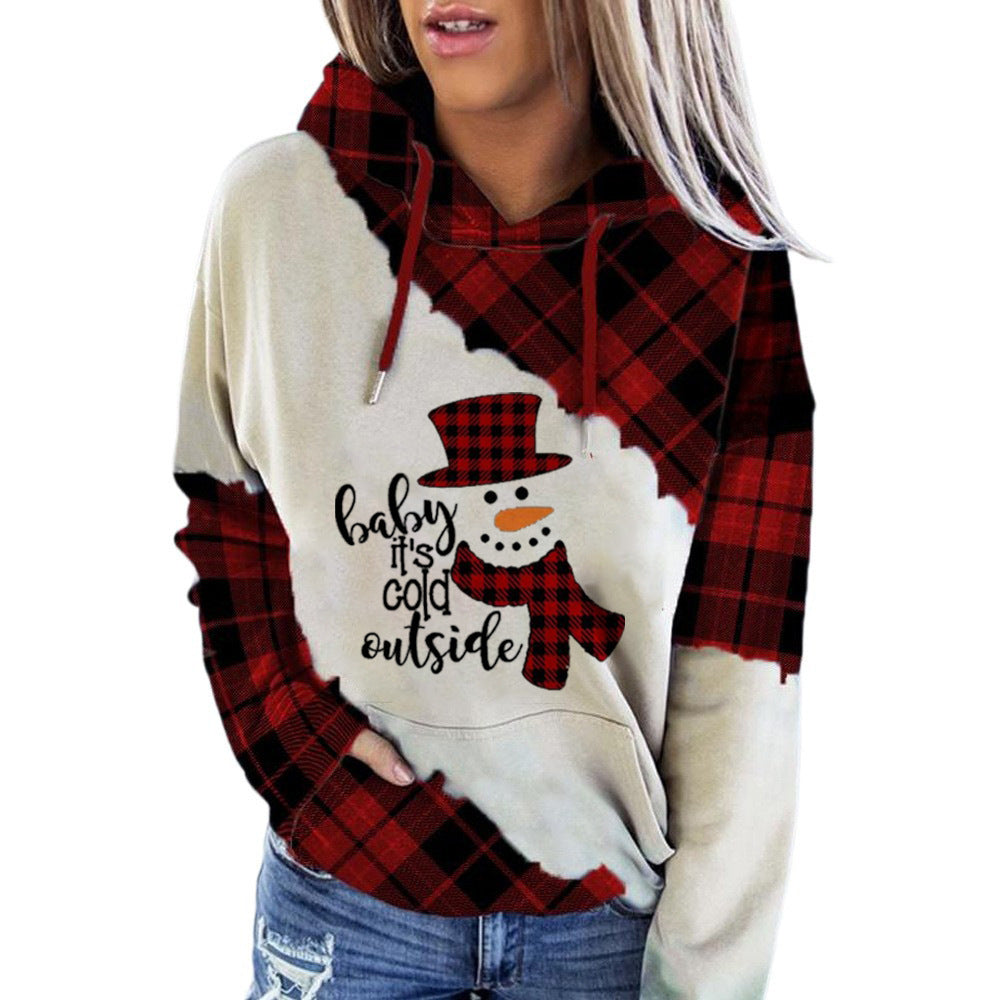 Women's Christmas Series Hooded Sweater with Pocket