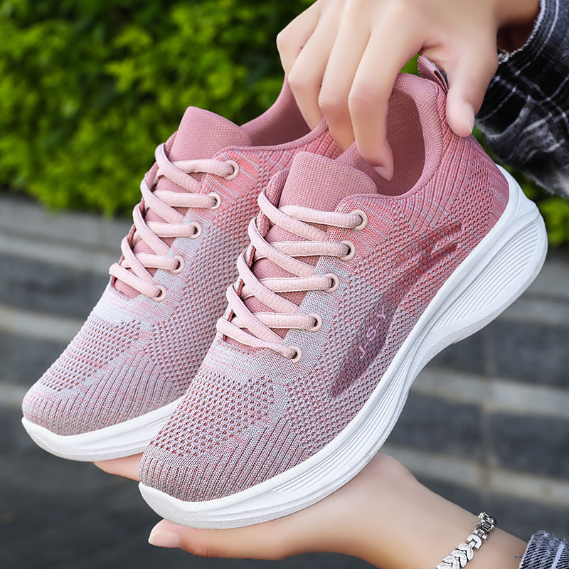 Experience Comfort and Style with Breathable Flyknit Soft Sole Sneakers for Women