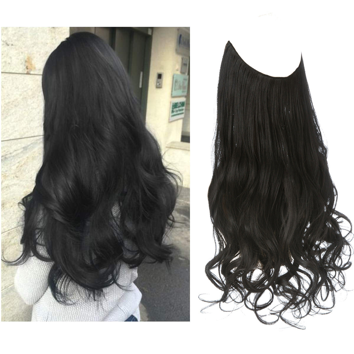Wig Female Extension Chemical Fiber Long Curly Hair Thread Wig Set