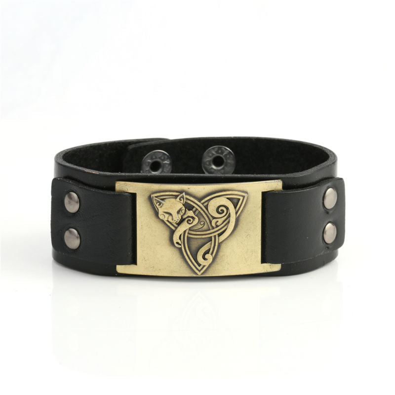 Triangle Fox Metal Bracelet Couple Leather Bracelet