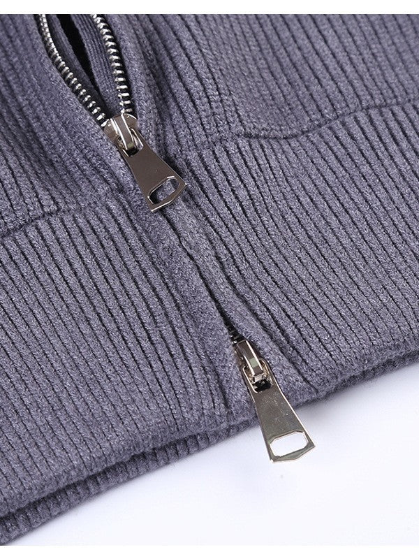 Stylish Zip Turtleneck Wool Coat for Men and Women