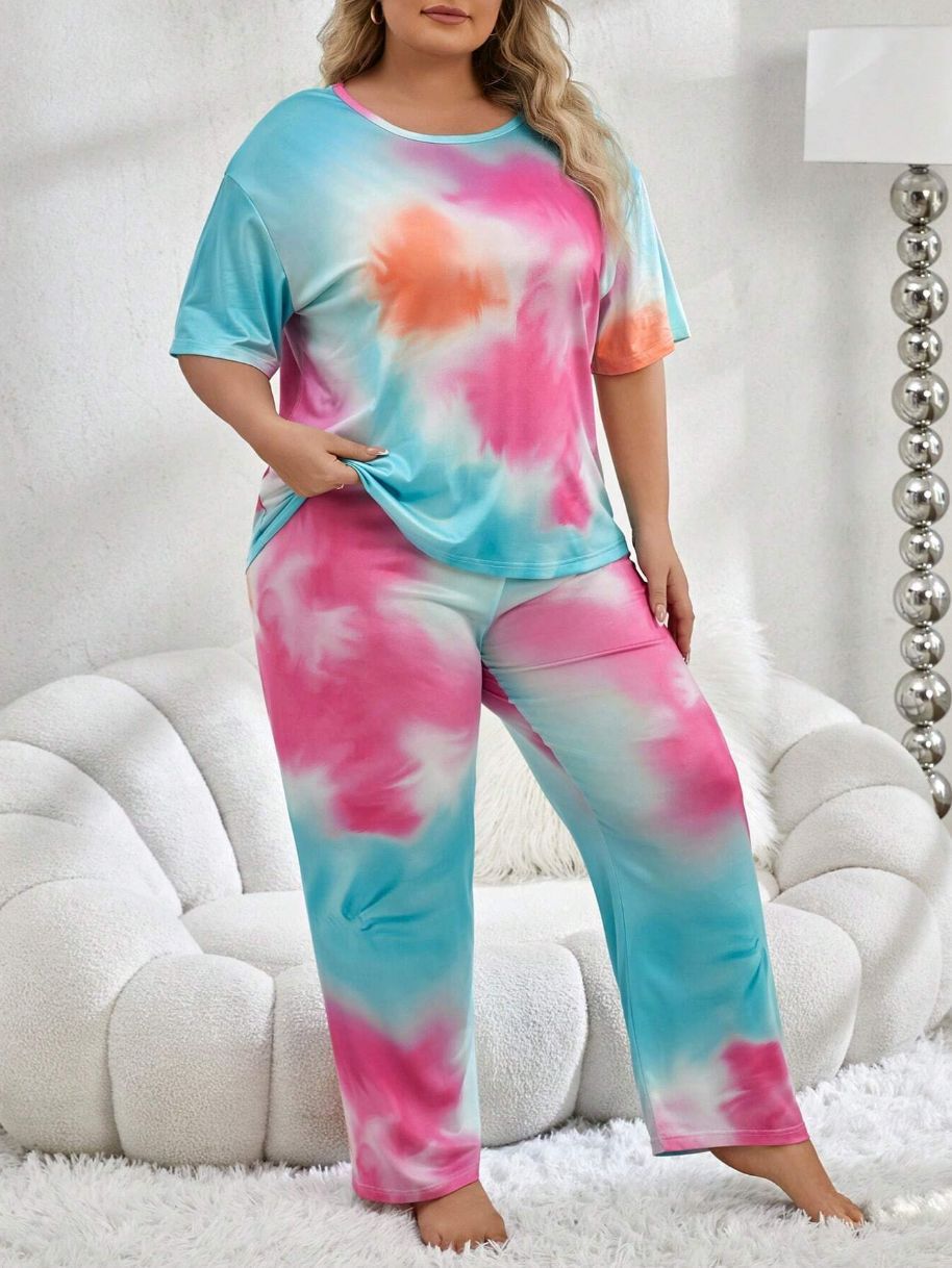 Plus Size Women's Pajama Homewear Suit with Trousers