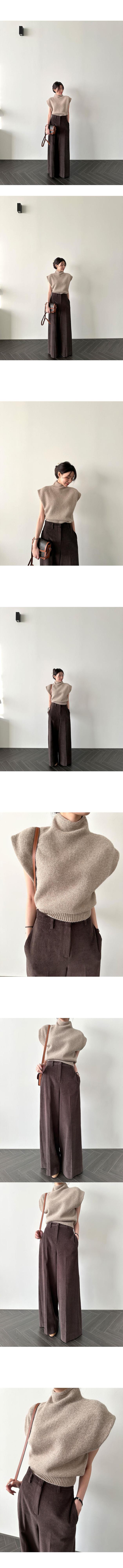 High Collar Loose All-matching Sleeveless Knitwear Sweater Top Women