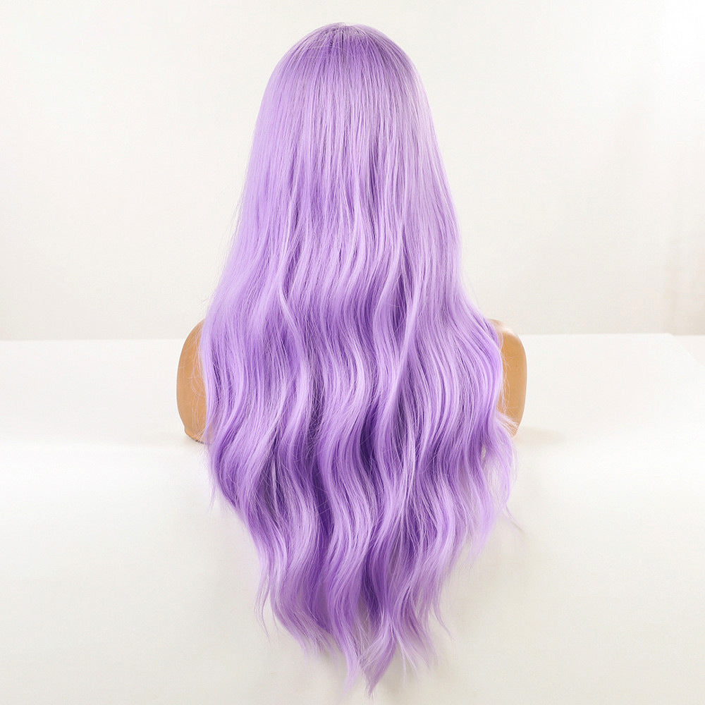 Anime Air Bangs Big Wave Purple Wig