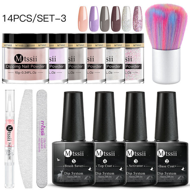 Mtssii 10g Dipping Nail Powder Set Matte Nail Glitter Dippin