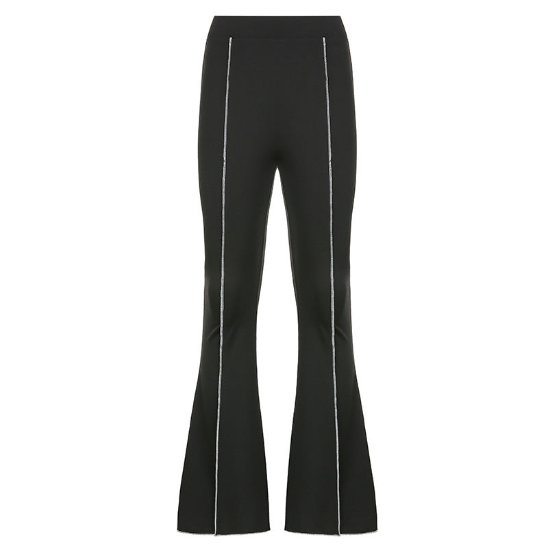 Slimming Micro-Cut Casual Trousers High Waist and Anti-Car Line