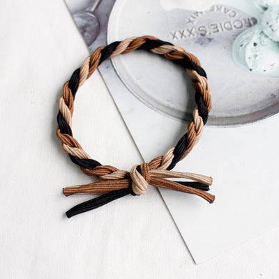Rubber band hair tie thick leather headband
