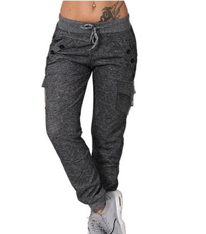 Loose Sports Style Casual Drawstring Skinny Pants