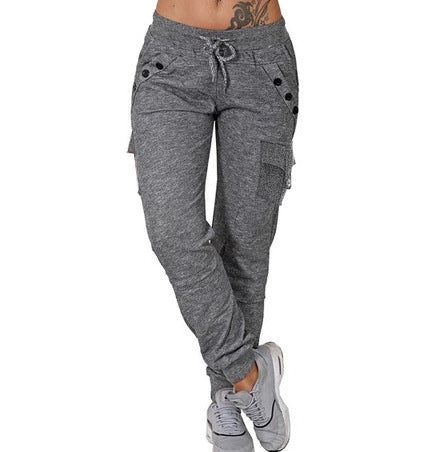 Loose Sports Style Casual Drawstring Skinny Pants