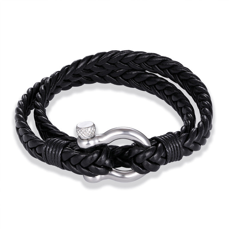 Men And Women All-matching Multi-layer Woven Leather Bracelet