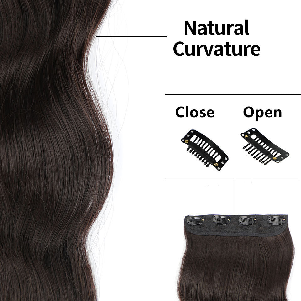 Women's Long Wig Water Ripple Hair Extension Piece 4-piece Set