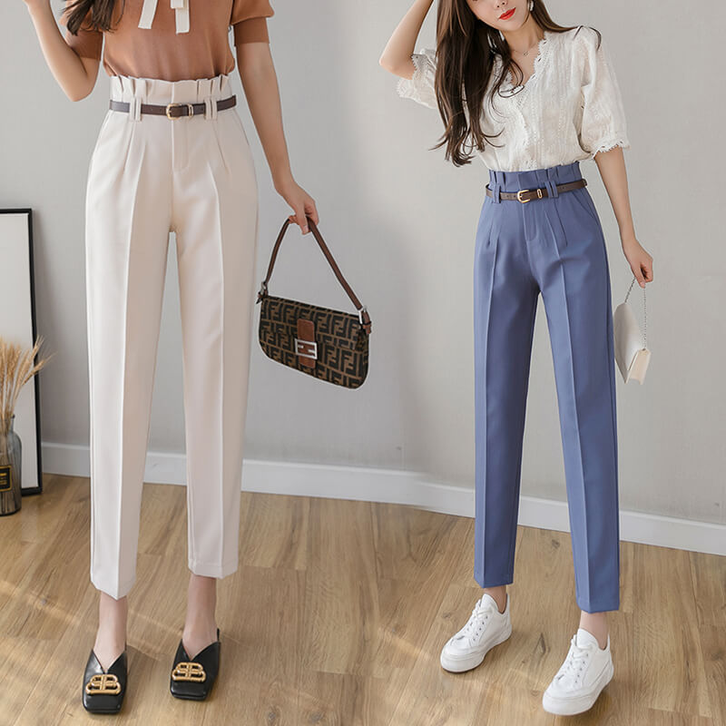 Women's Loose-Fit Straight Suit Pants