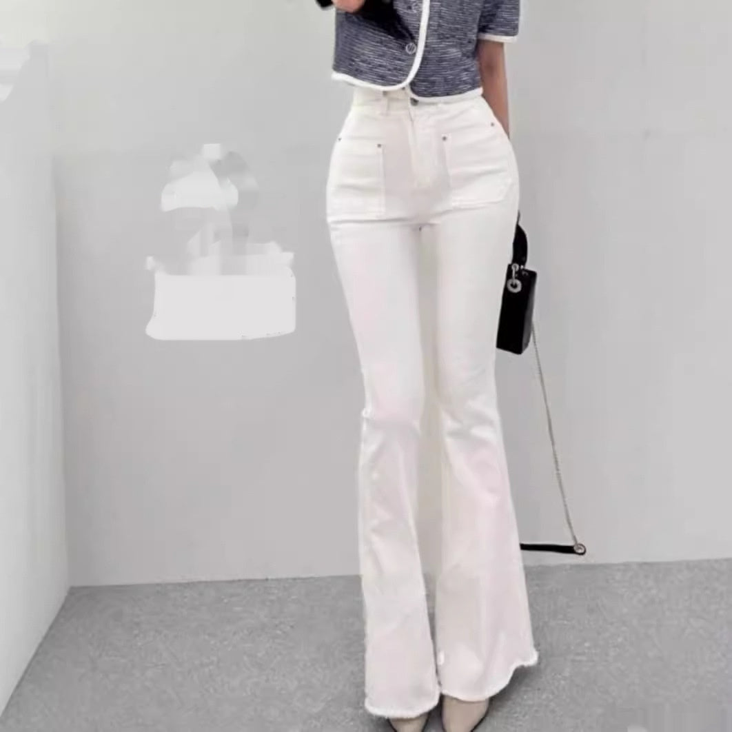 High-Waisted Wide-Leg Fengqi Denim Pants – Flared and Stylish Long Leg Design