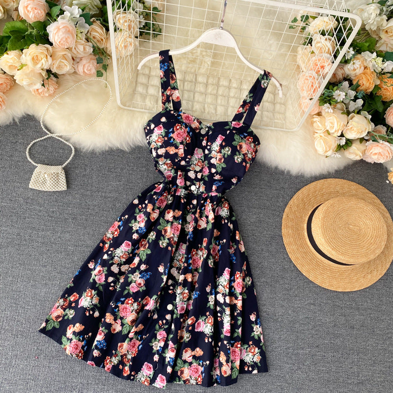 Female holiday floral dress