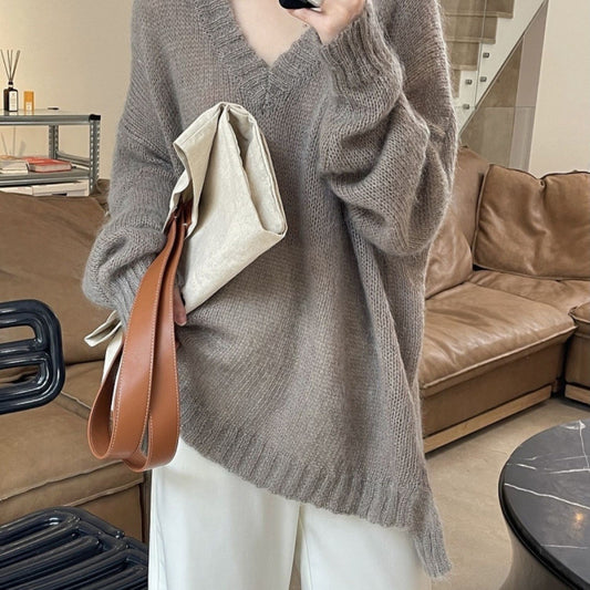 Mid-Length Women's Sweater for Early Autumn