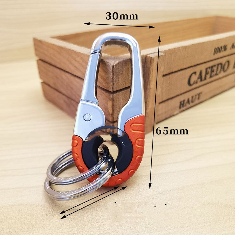 Efficient and Stylish: Stainless Steel Rotating Car Key Ring with Waist Hanging Design