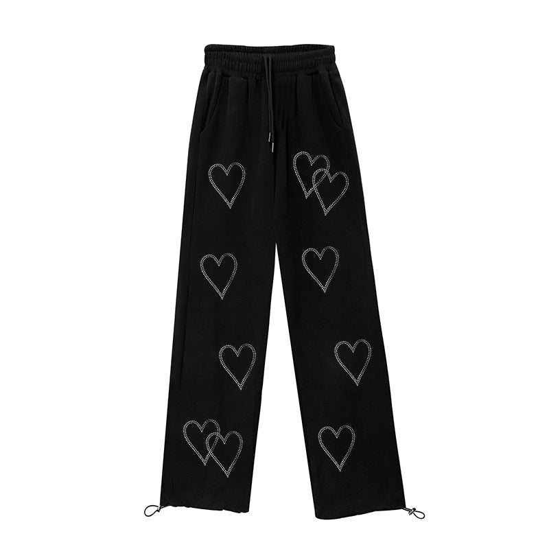 Summer Love High Waist Drawstring Sweatpants for Women Loose-Fit