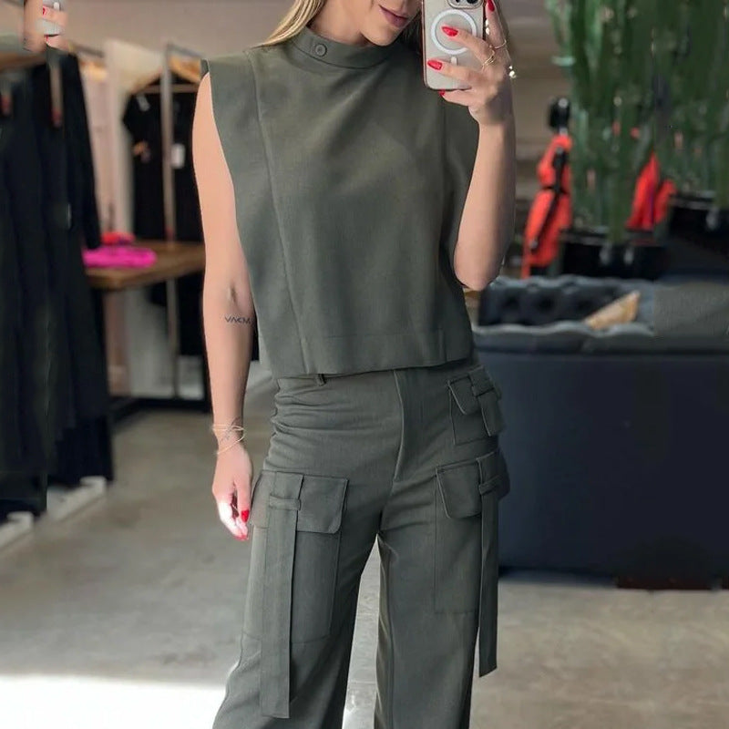 Fashionable High Waist Wide-Leg Overalls for Women