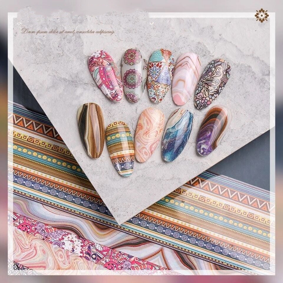 Nail Dyeing Starry Sky Transfer Paper Bohemian Gilt Marble Pattern Transfer Paper