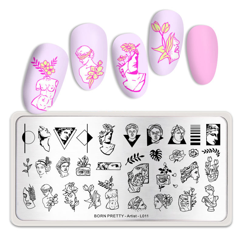 Stainless steel nail art printing transfer template