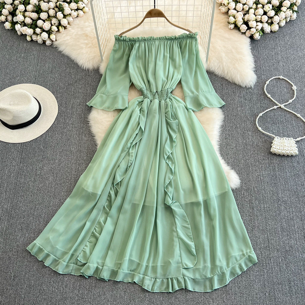 Women's Temperament Leisure Ruffled Chiffon Dress