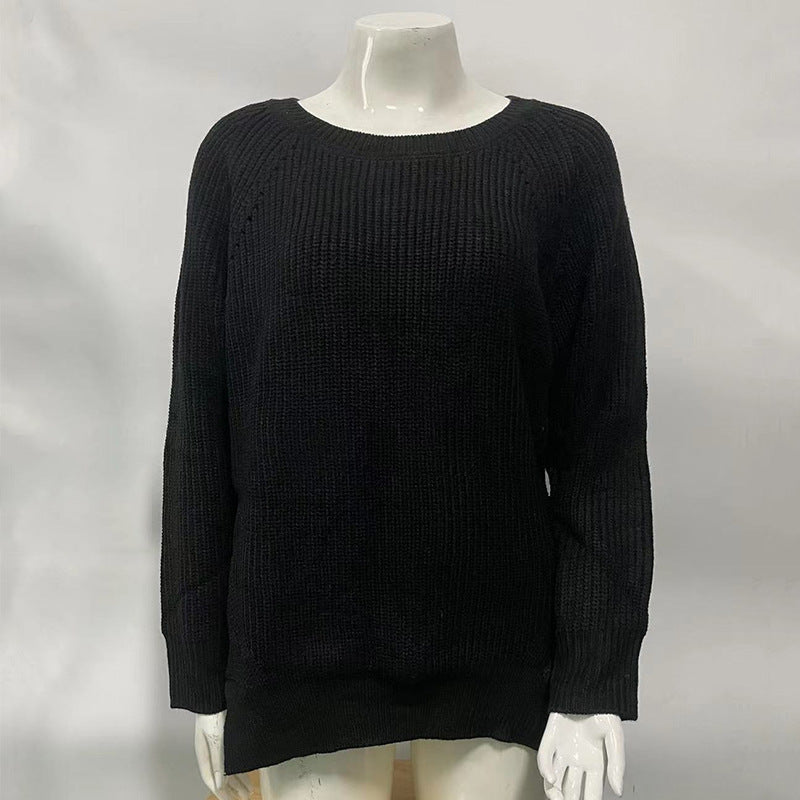 New European and American Hollowed-Out Knitted Sweater for Women