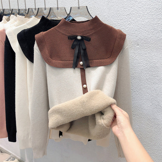 Women's Velvet Thickened Sweater for Autumn and Winter