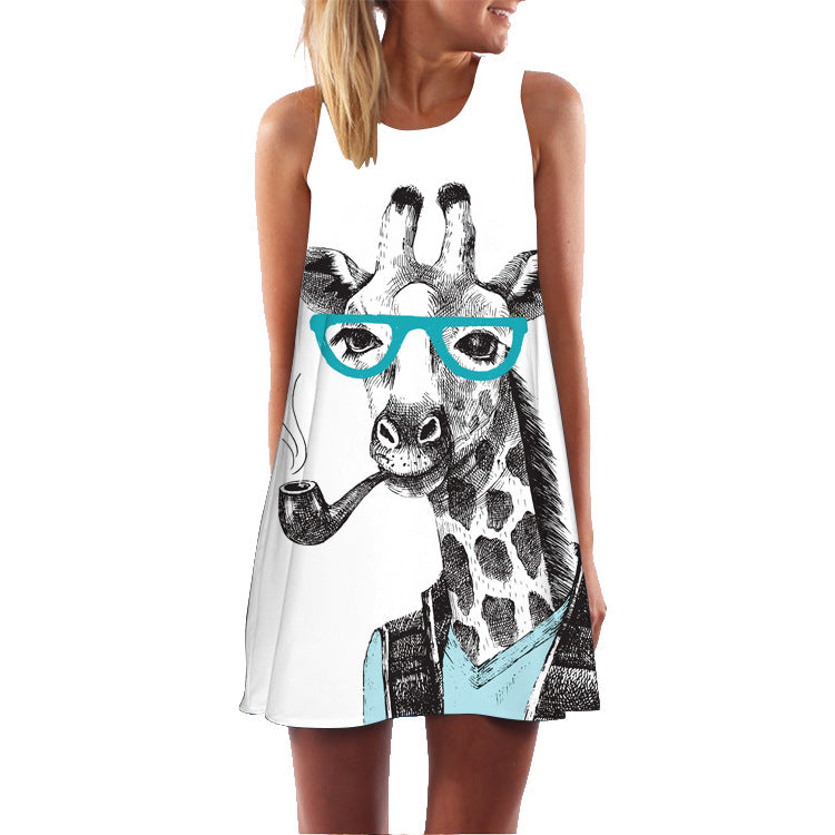 Chic and Comfy Printed Round Neck Sleeveless Midi Dress