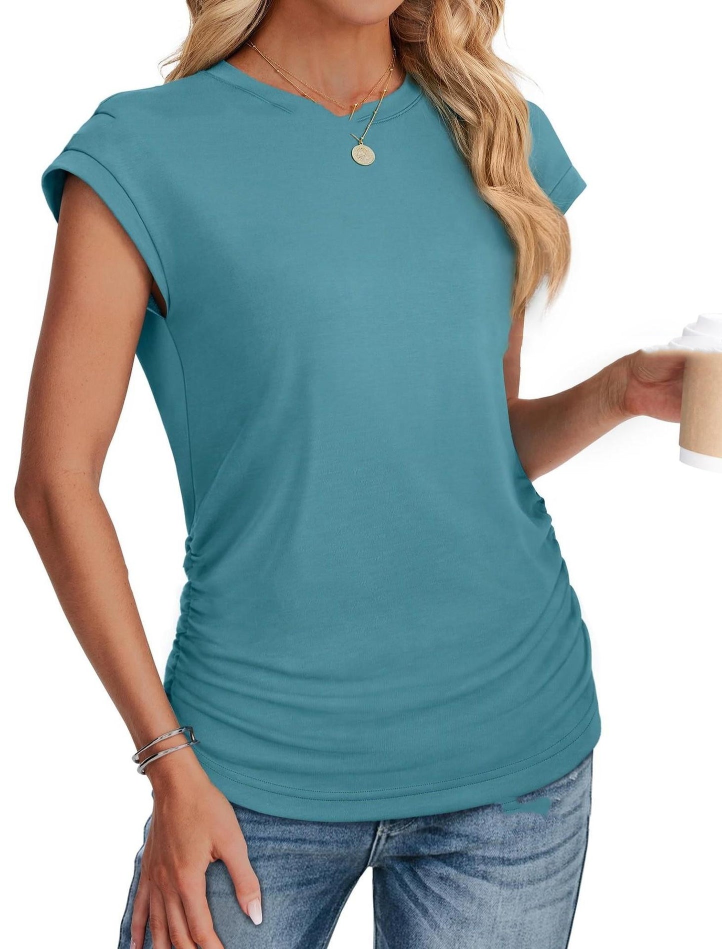 European And American Ladies Vest Solid Color Round Neck