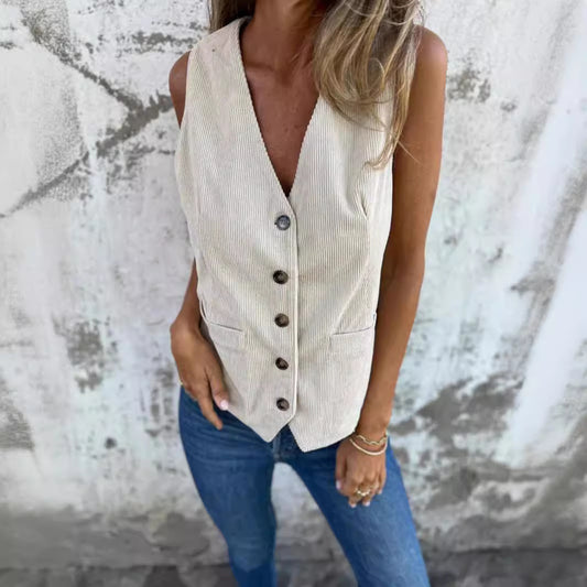 Solid Color Sleeveless Casual Vest Top