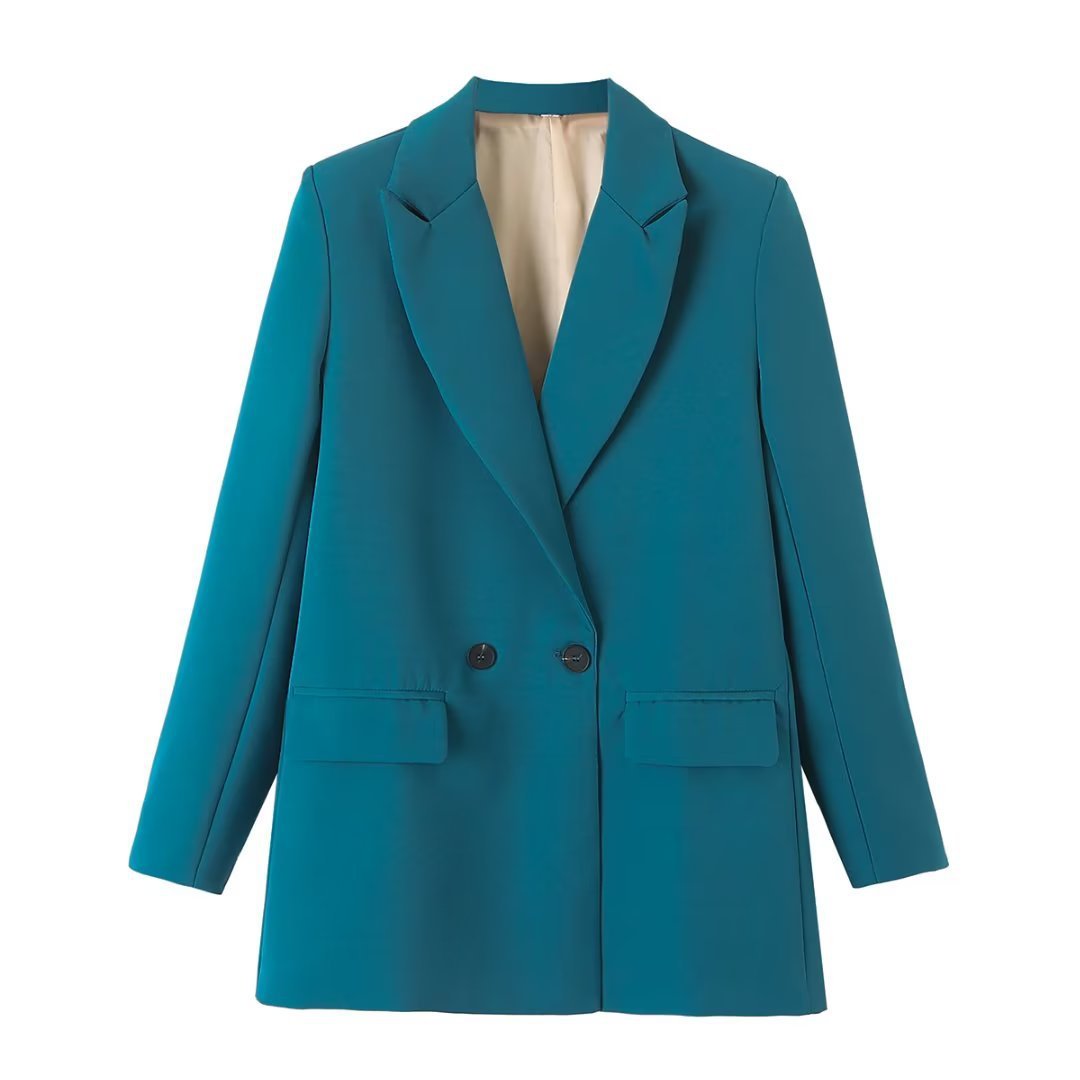 Women's Multicolor Double-Breasted Suit Coat