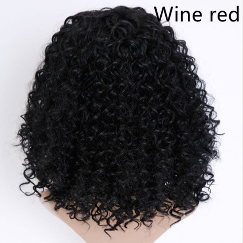 Women's Short Curly Hair African Small Curly Explosive Head Chemical Fiber Headset