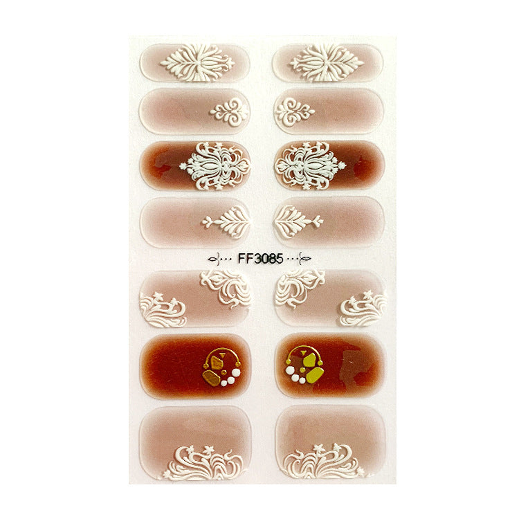 Fashion Nail Stickers with 3D Embossed Designs