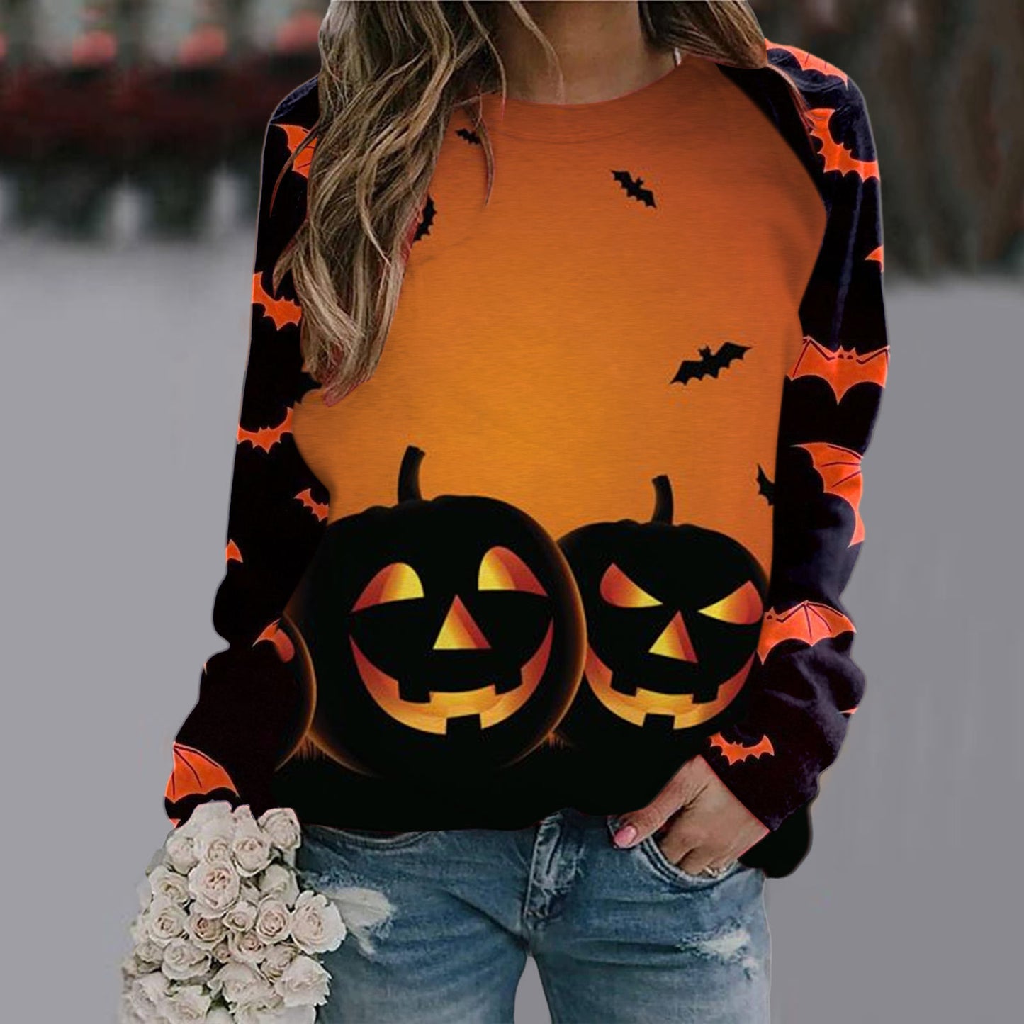 Women's Printed Long Sleeve T-shirt