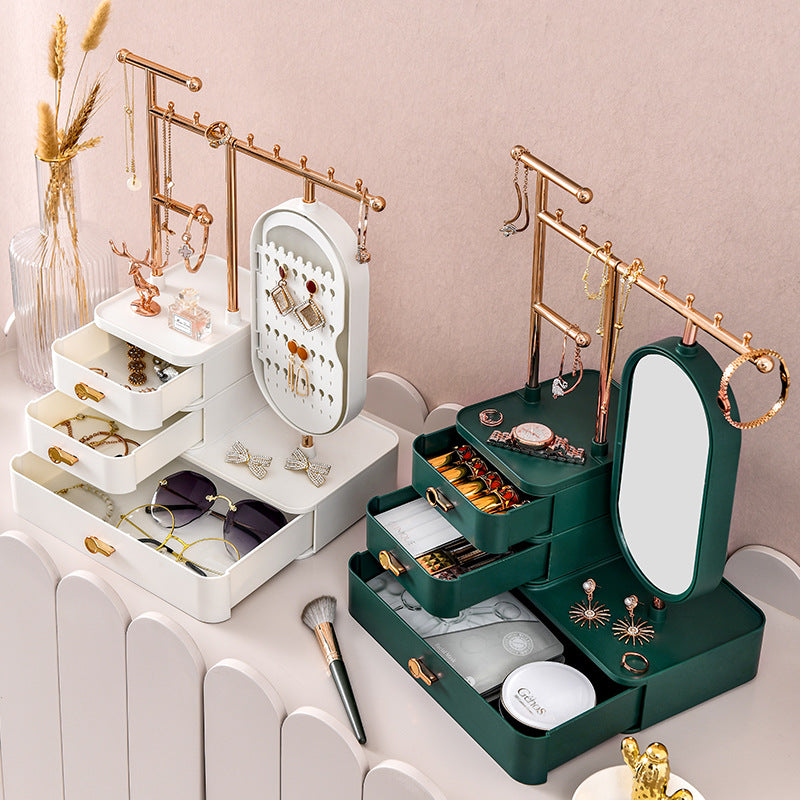 Cosmetics Storage Box High-grade Exquisite Mirror Multi-functional Desktop Ladies