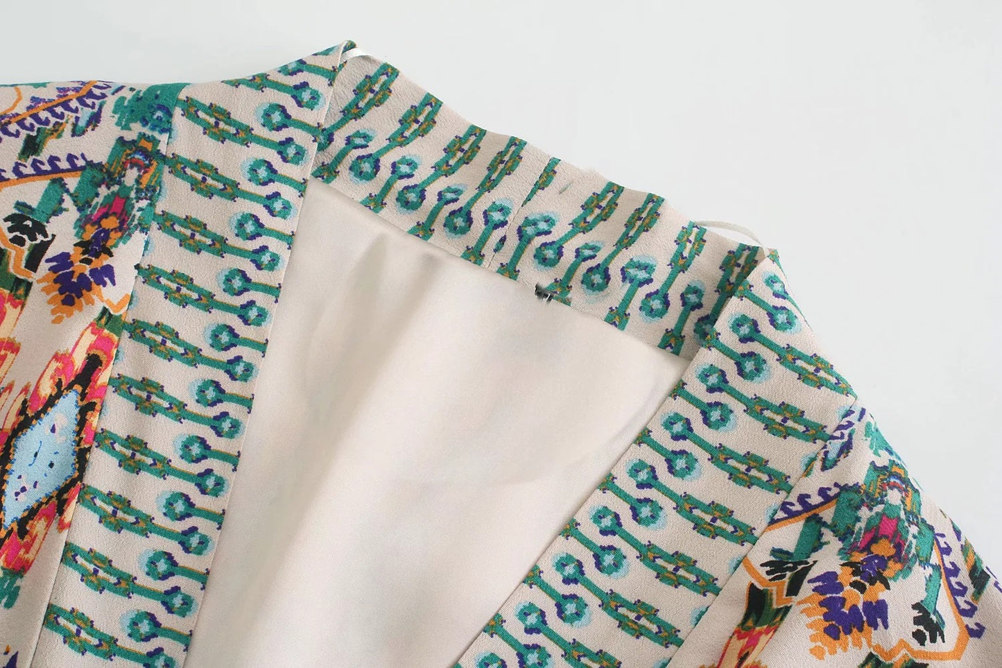 Retro Printed Long Version Suit Pants