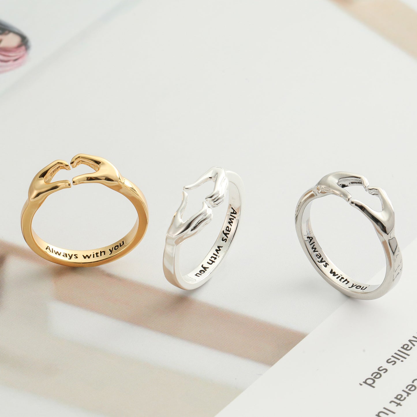 Romantic Hands Than Heart Ring Couple Couple Rings