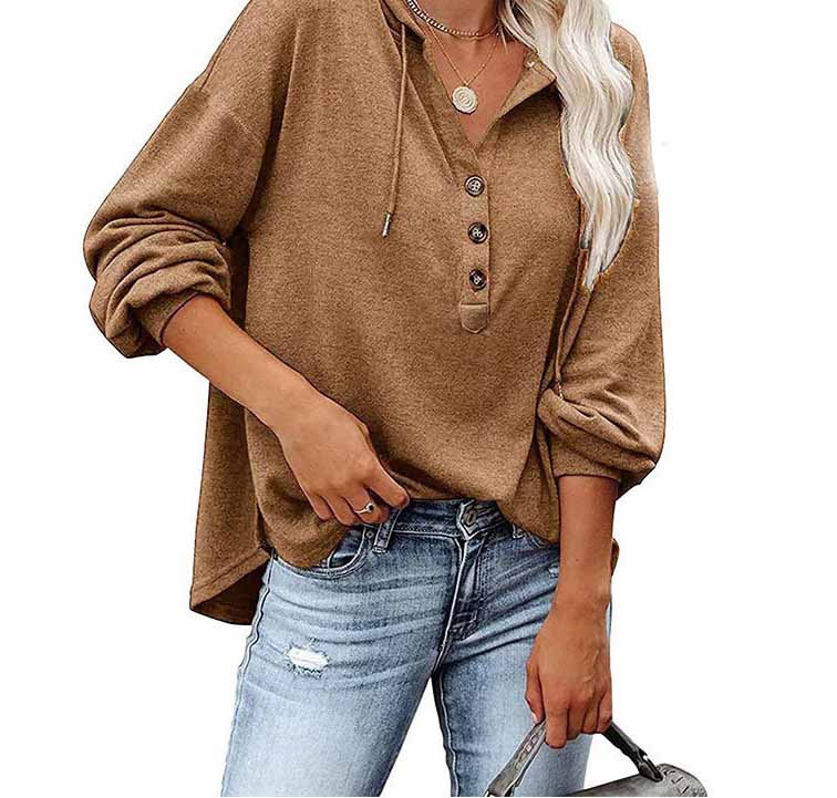 Women's Loose V-neck Long-sleeved Sweater