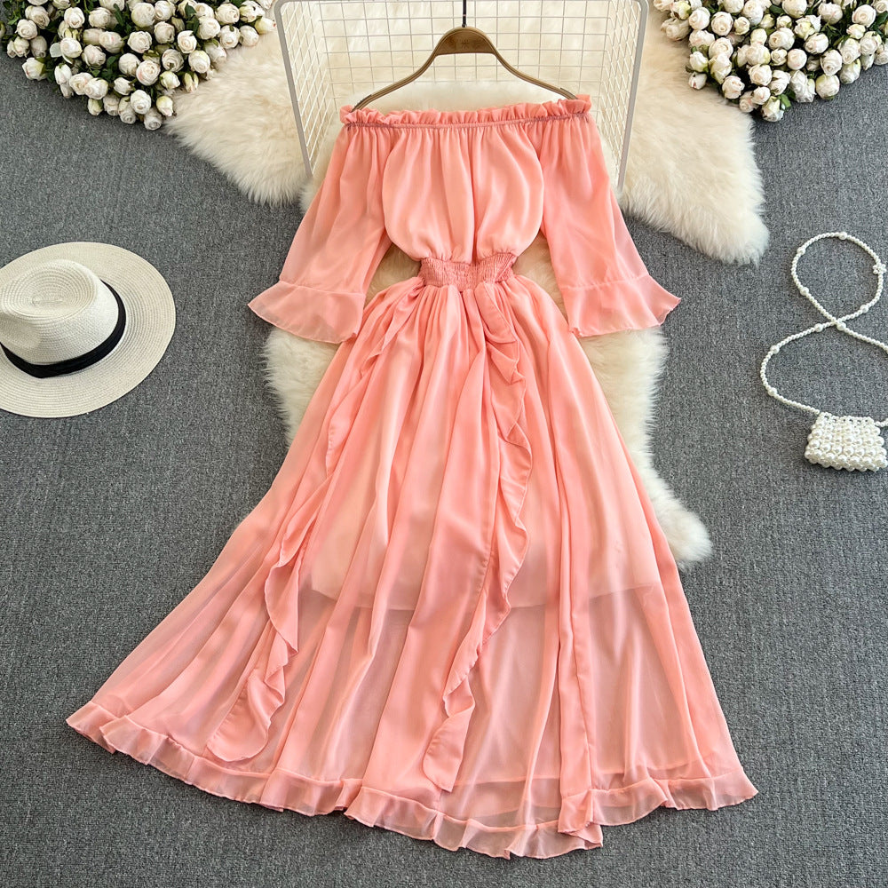 Women's Temperament Leisure Ruffled Chiffon Dress