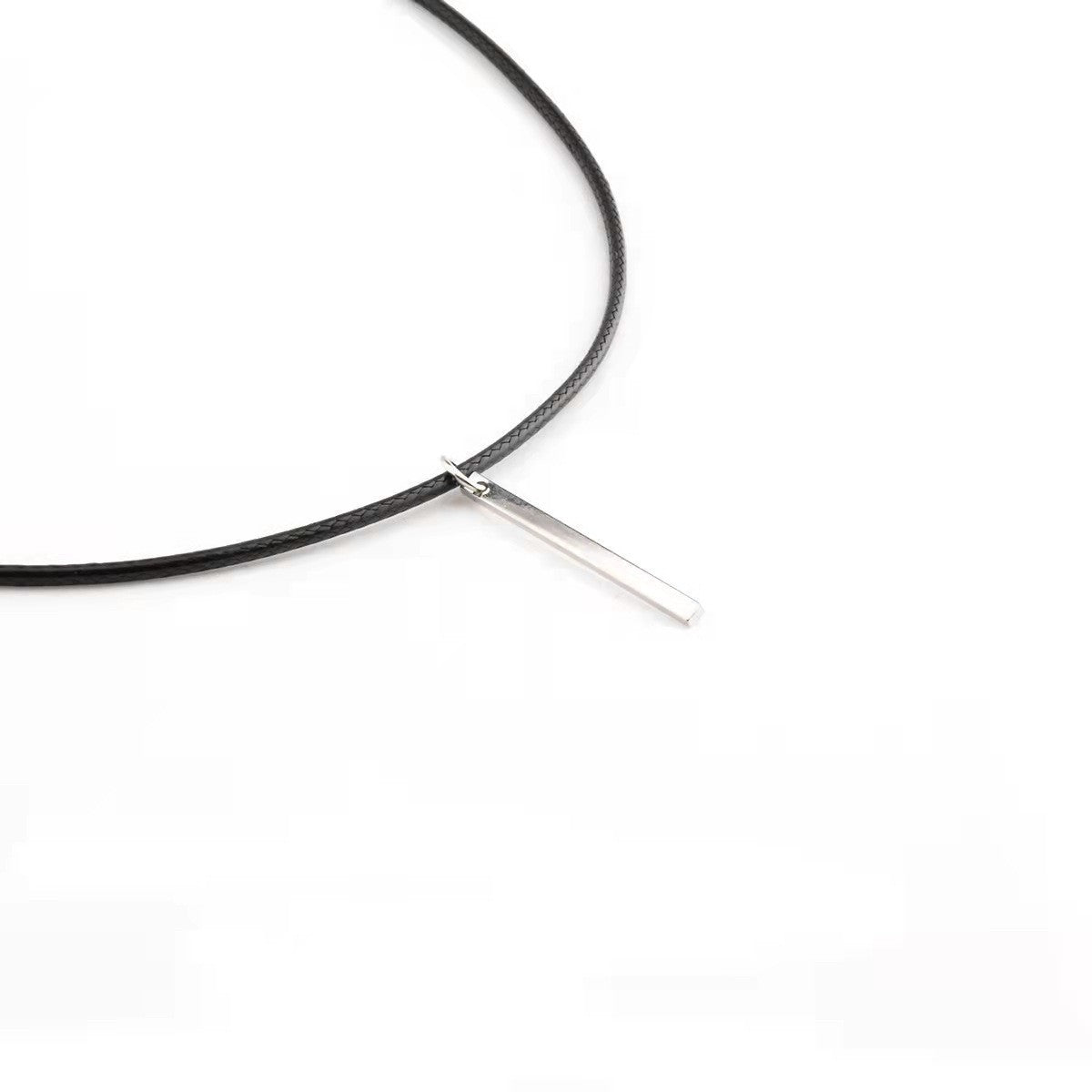 All-matching Casual Wax Line Metal Strip Necklace