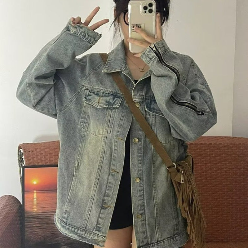 Women's Fashion Vintage Denim Jacket: An All-Matching Choice