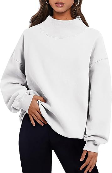 Women's Thick Solid Color Pullover Sweatshirt with Loose Fit