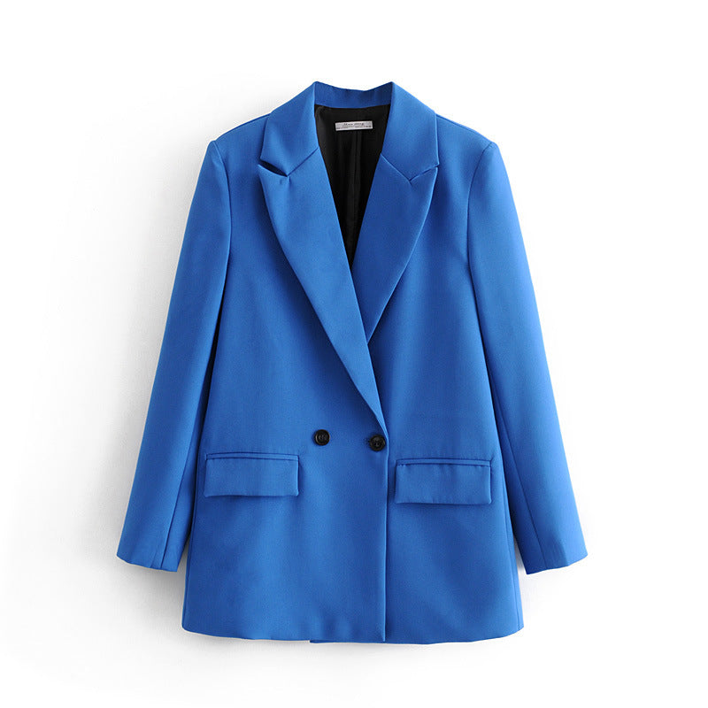 Women's Multicolor Double-Breasted Suit Coat