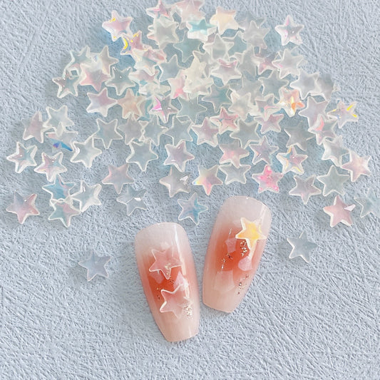 Colorful Five-pointed Star Nail Ornament Colorful And Fresh Diy Resin Nail Accessories