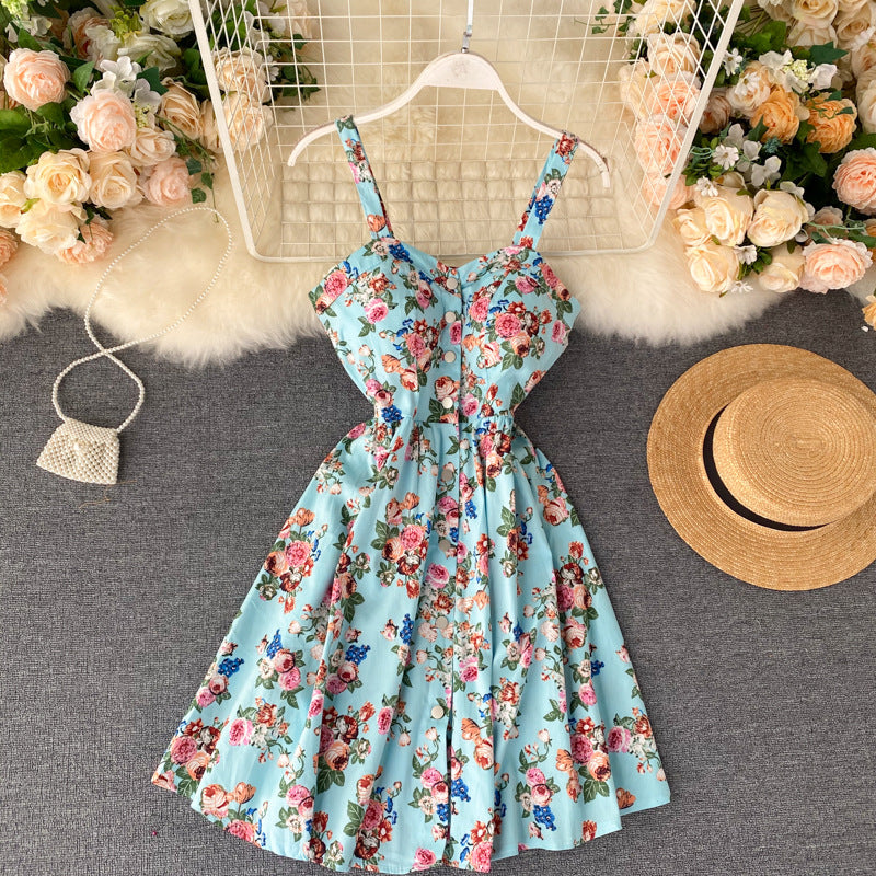 Female holiday floral dress