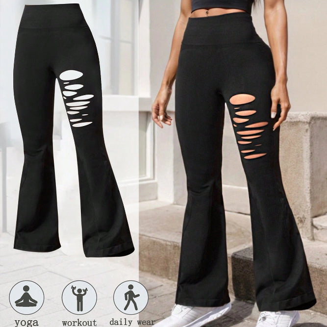 Wide Leg Pants with High Waist Design