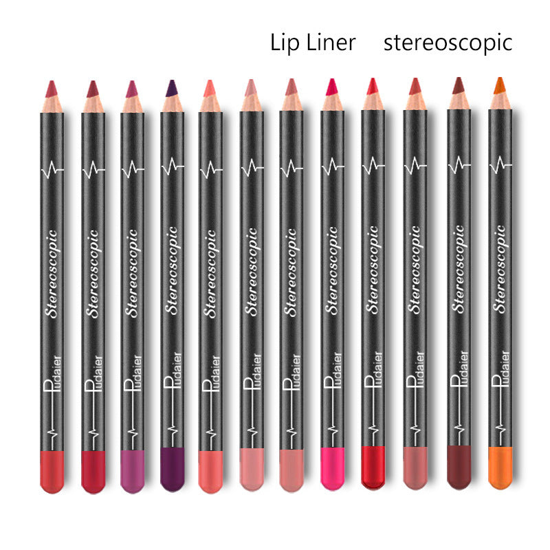12 Colors Waterproof Not Smudge Makeup Lip Liner