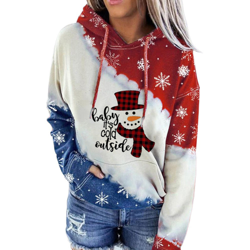 Women's Christmas Series Hooded Sweater with Pocket